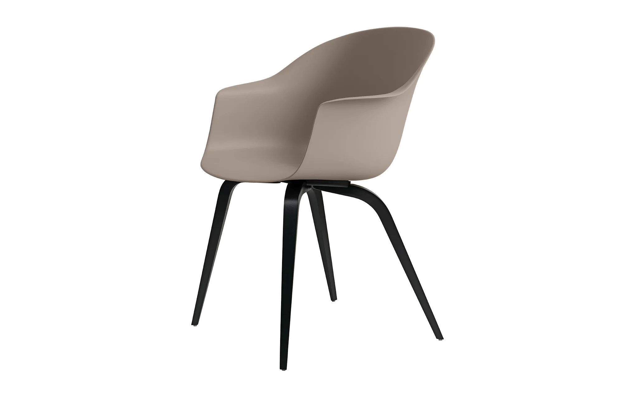 Bat dining chair - un-upholstered with wood base - Image 2