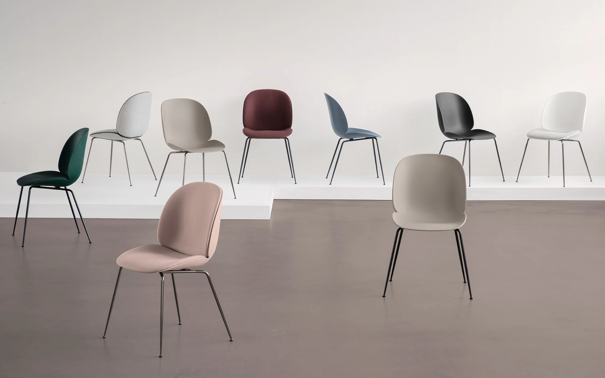 Beetle dining chair - front upholstered with stackable base - Image 2
