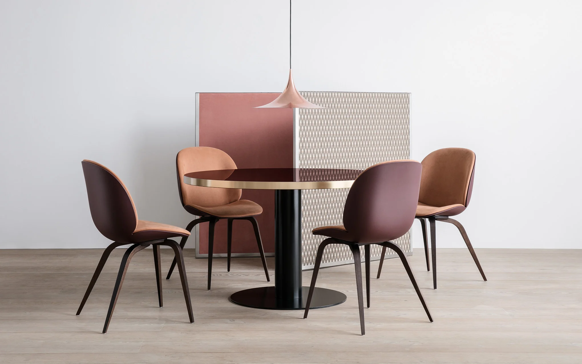 Beetle dining chair - front upholstered with wood base - Image 5