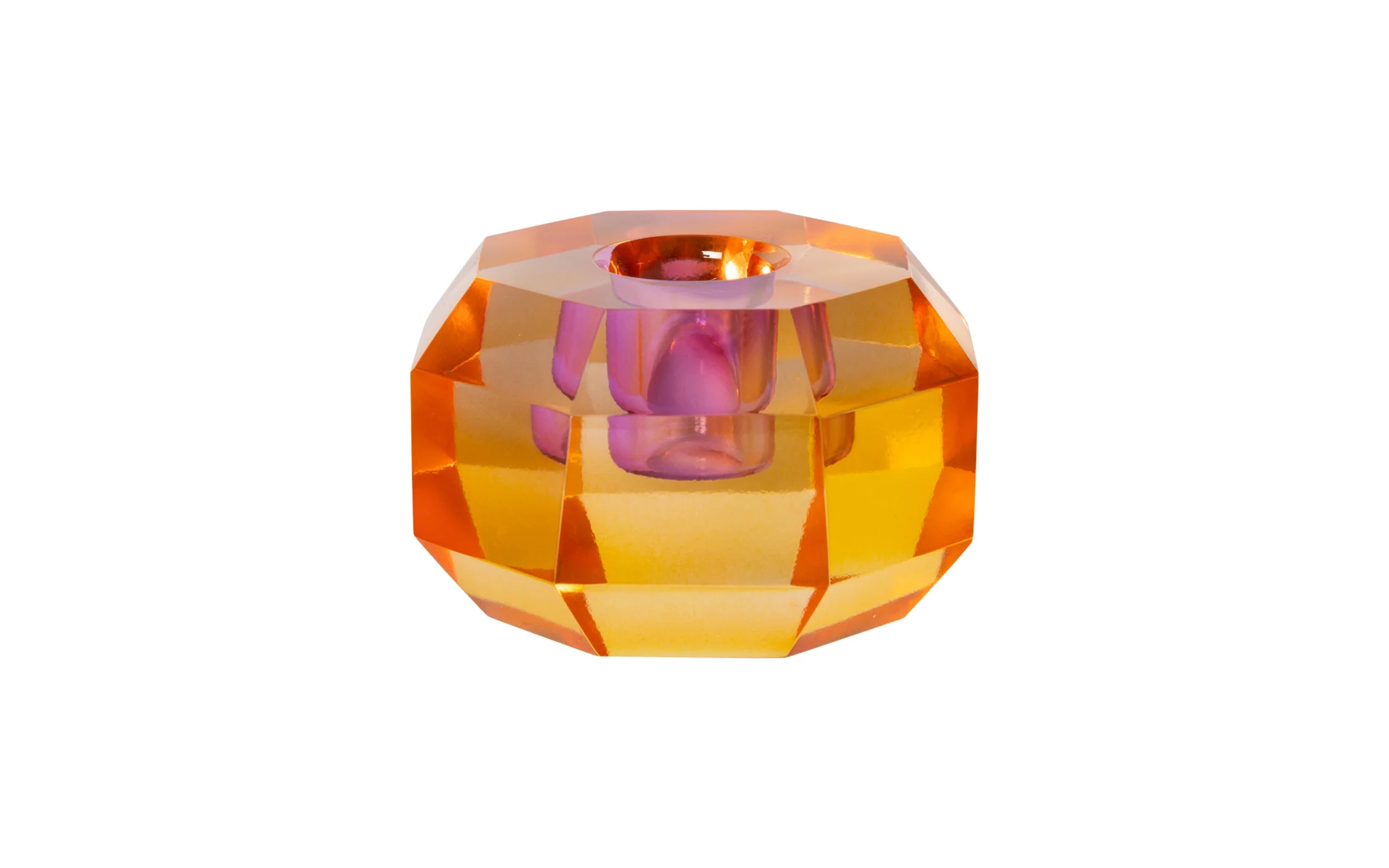 Crystal candle holder - orange ombre