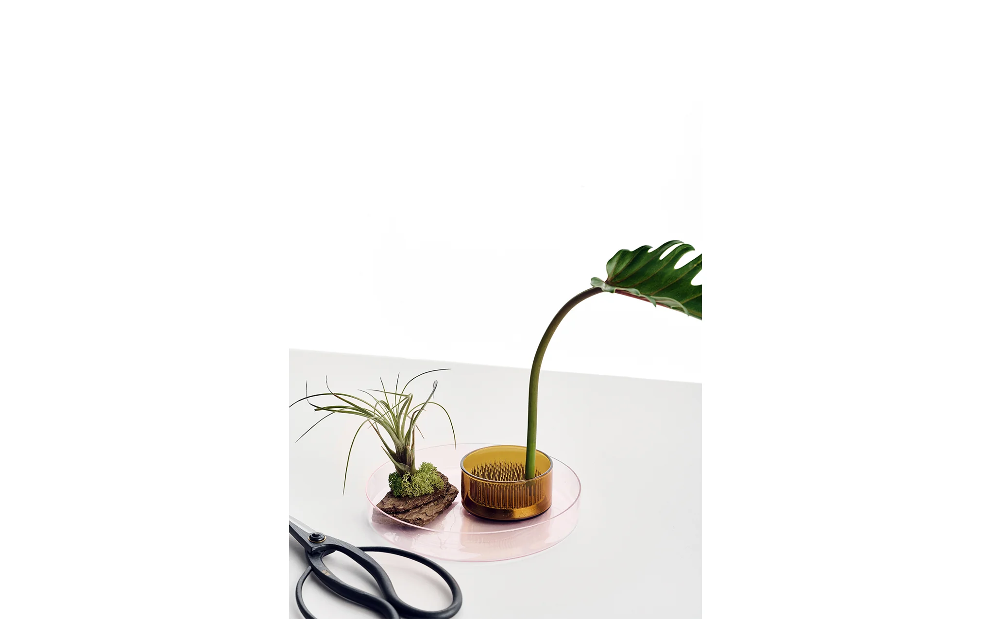 Kenzan tray set – brass, amber & light pink - Image 5