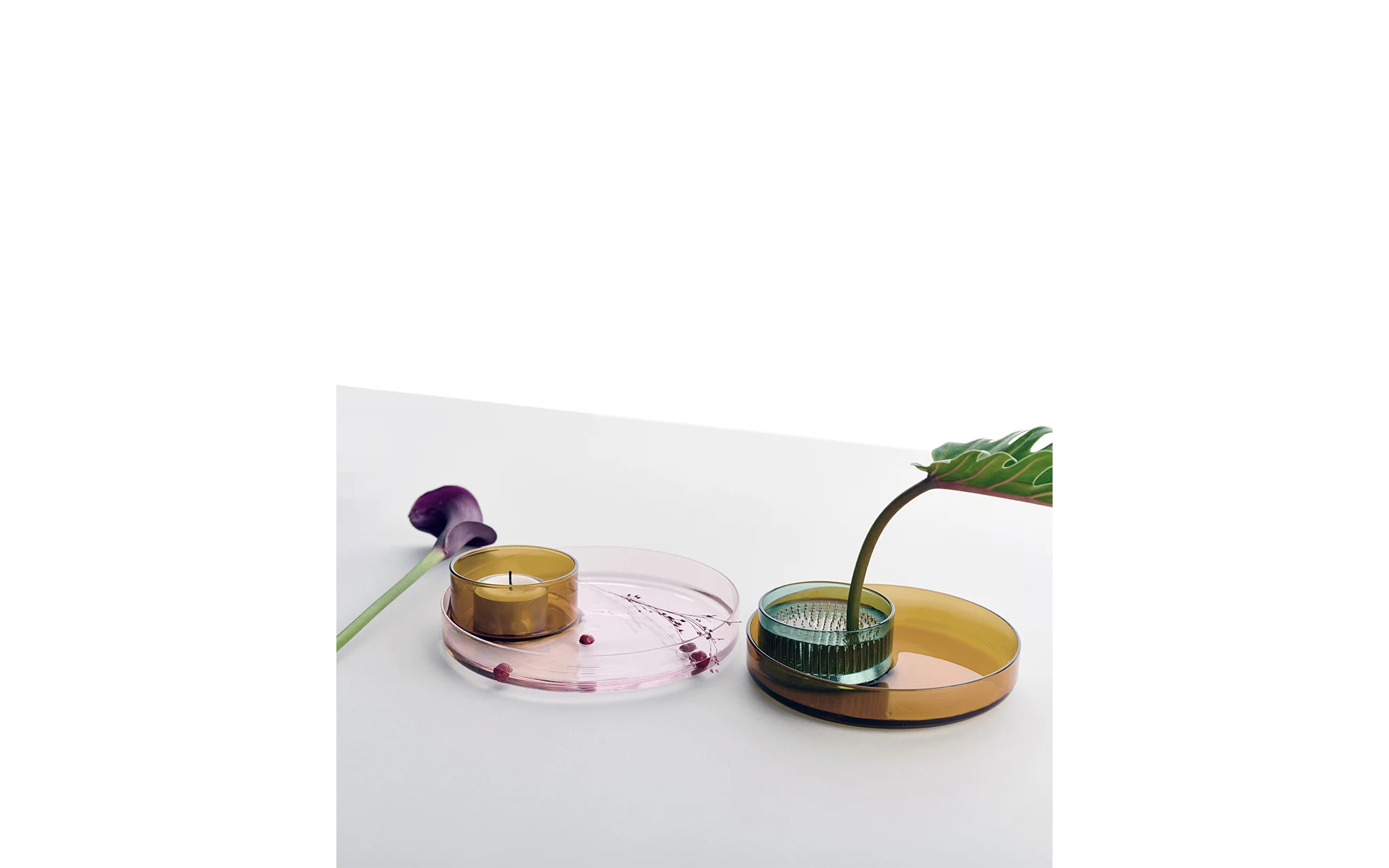Kenzan tray set – brass, petrol green & amber - Image 5