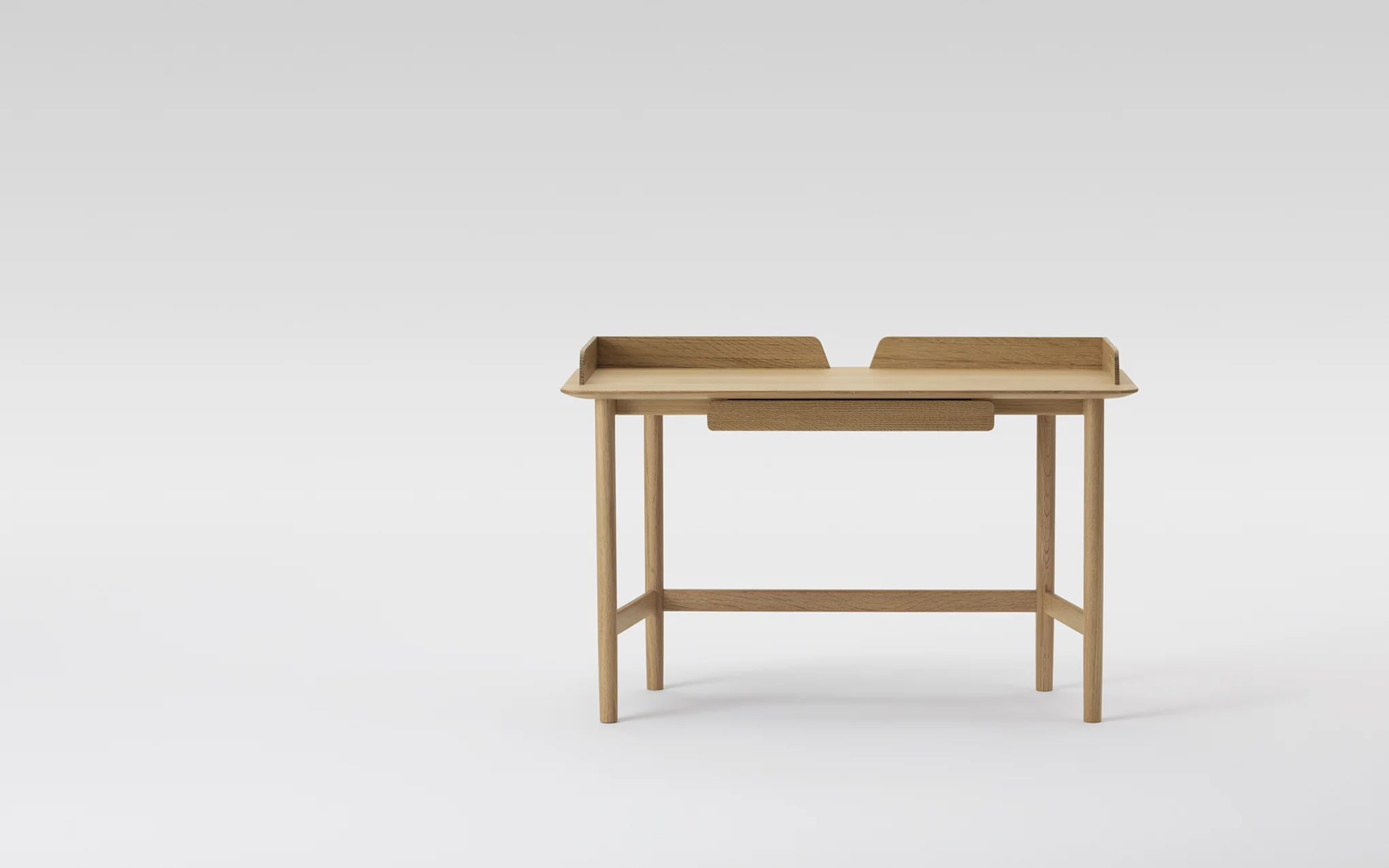 Lightwood desk - panel & drawer - Image 4