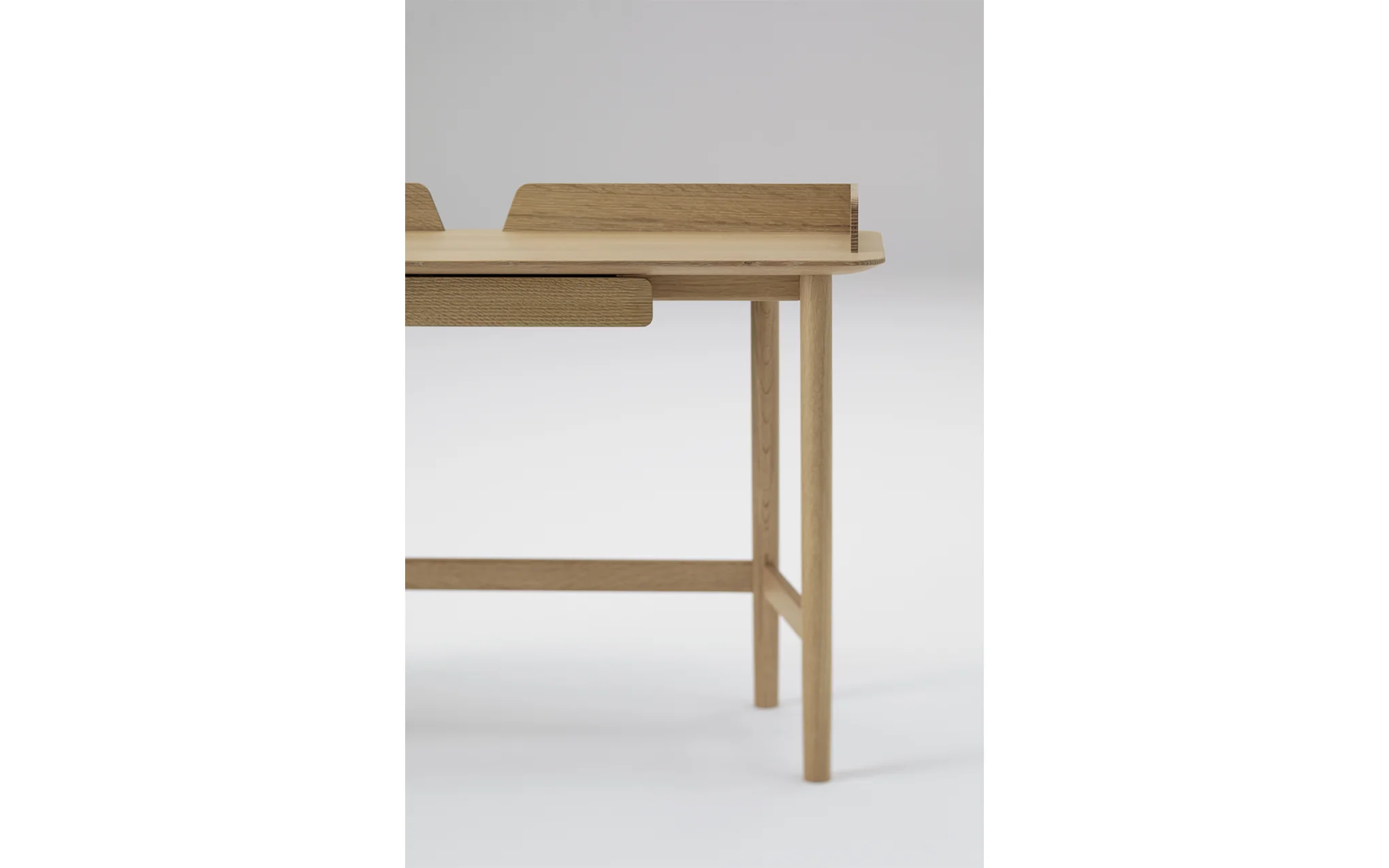 Lightwood desk - panel & drawer - Image 5