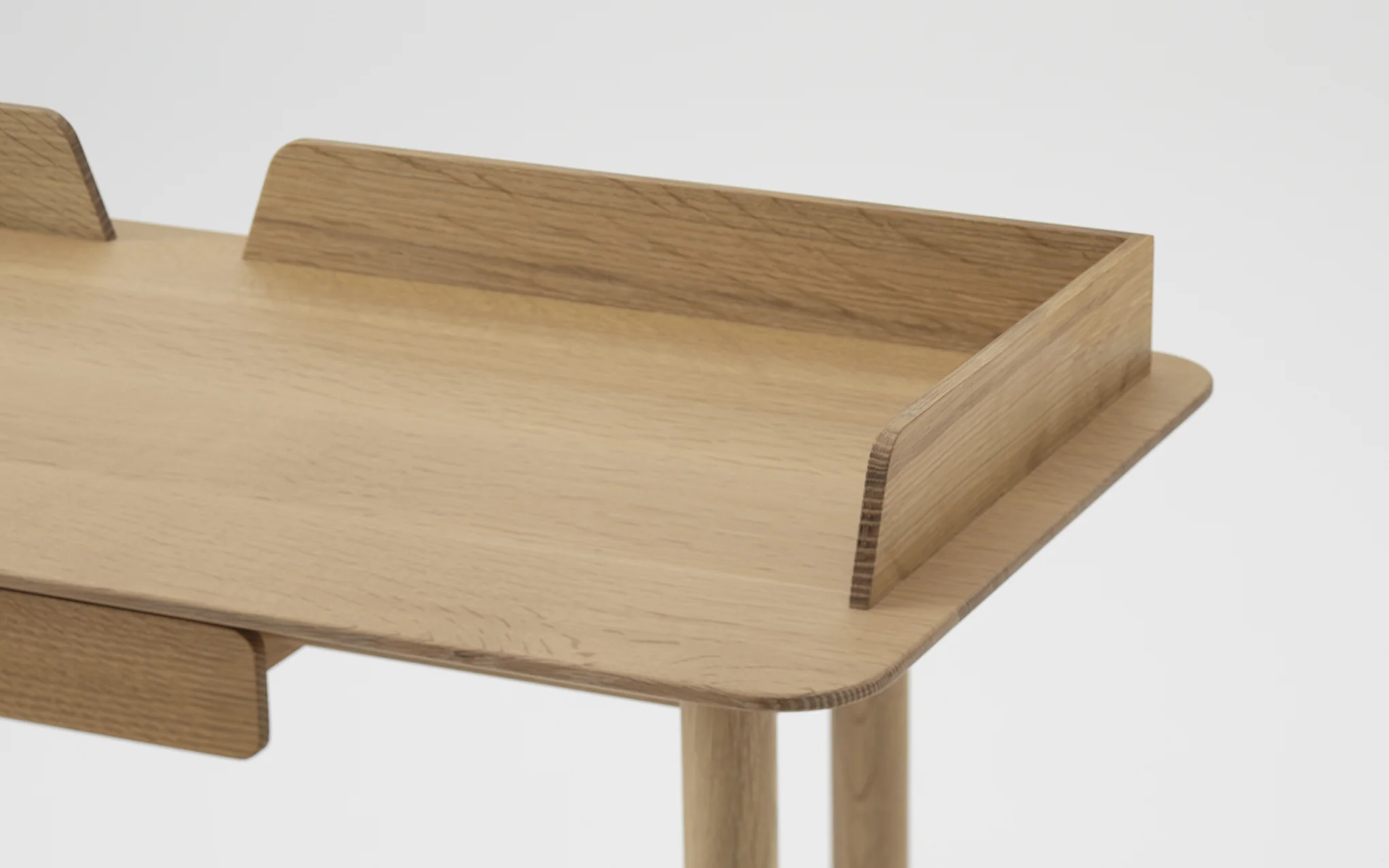 Lightwood desk - panel & drawer - Image 6