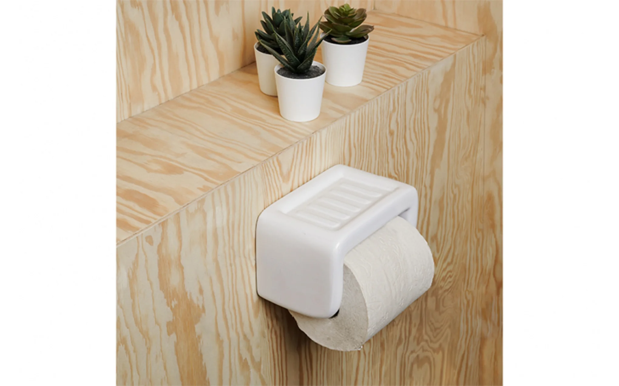 Porcelain toilet roll holder with soap dish - Image 2