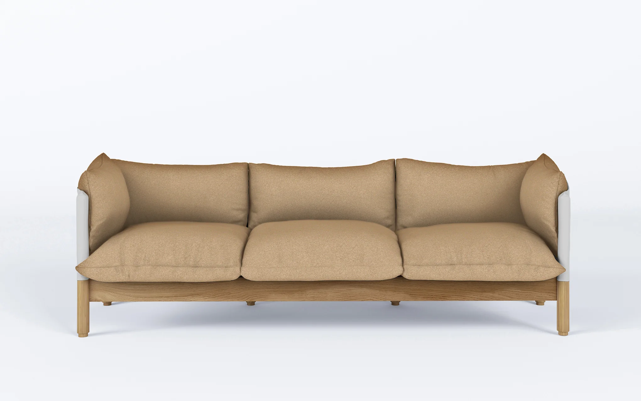 Tepee three seat sofa - oak, white sling - Image 46