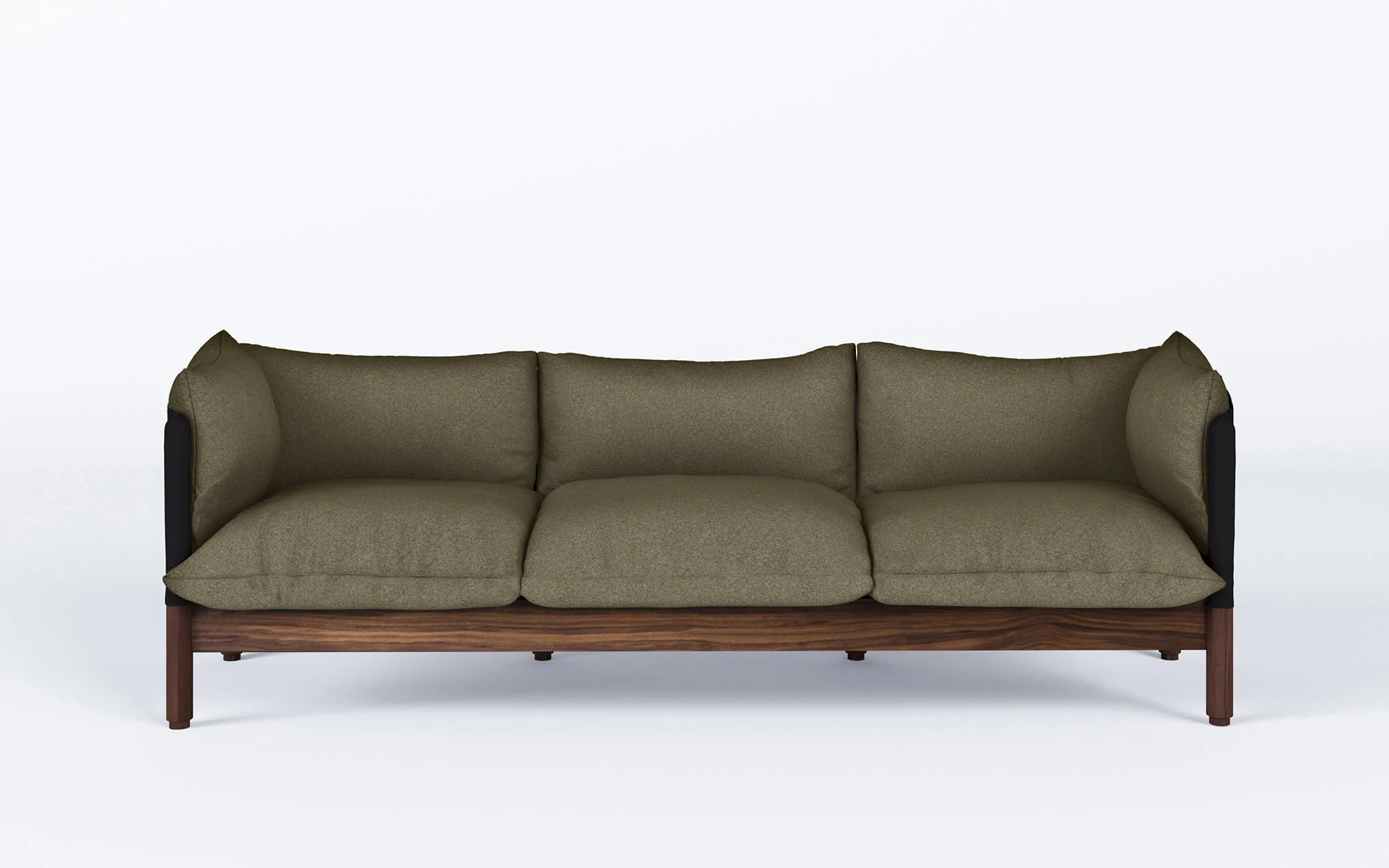 Tepee three seat sofa - walnut, black sling - Image 46