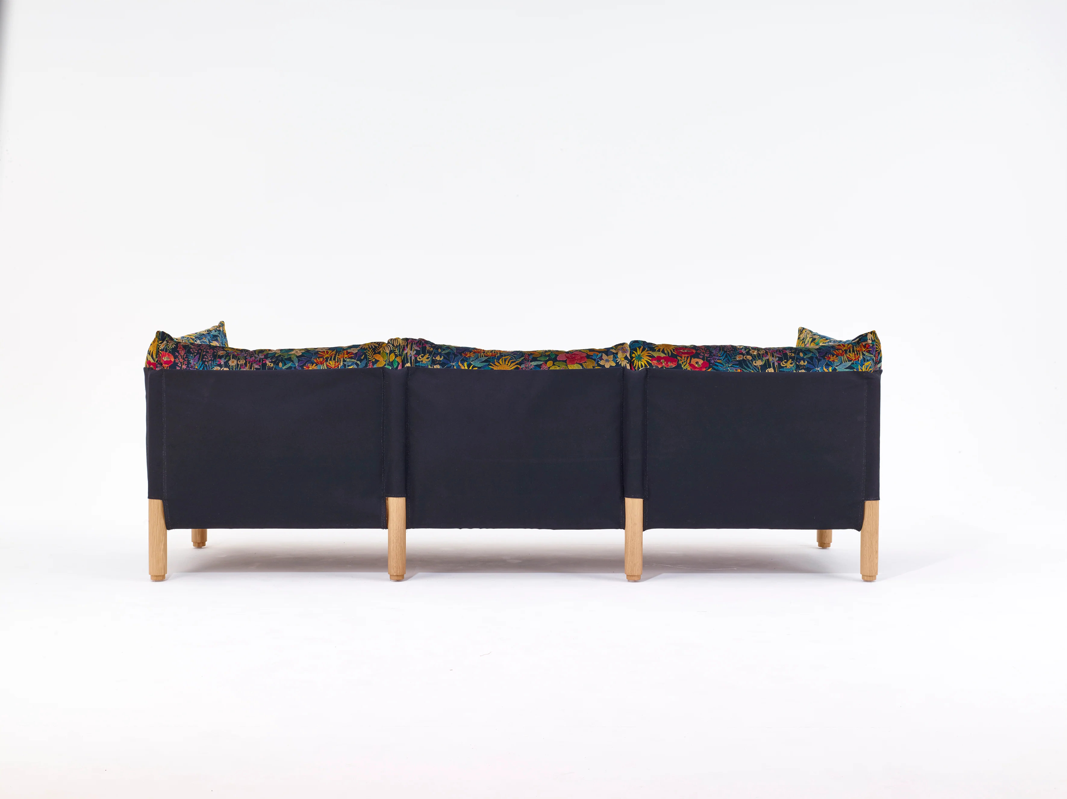 Tepee three seat sofa - walnut, black sling - Image 55