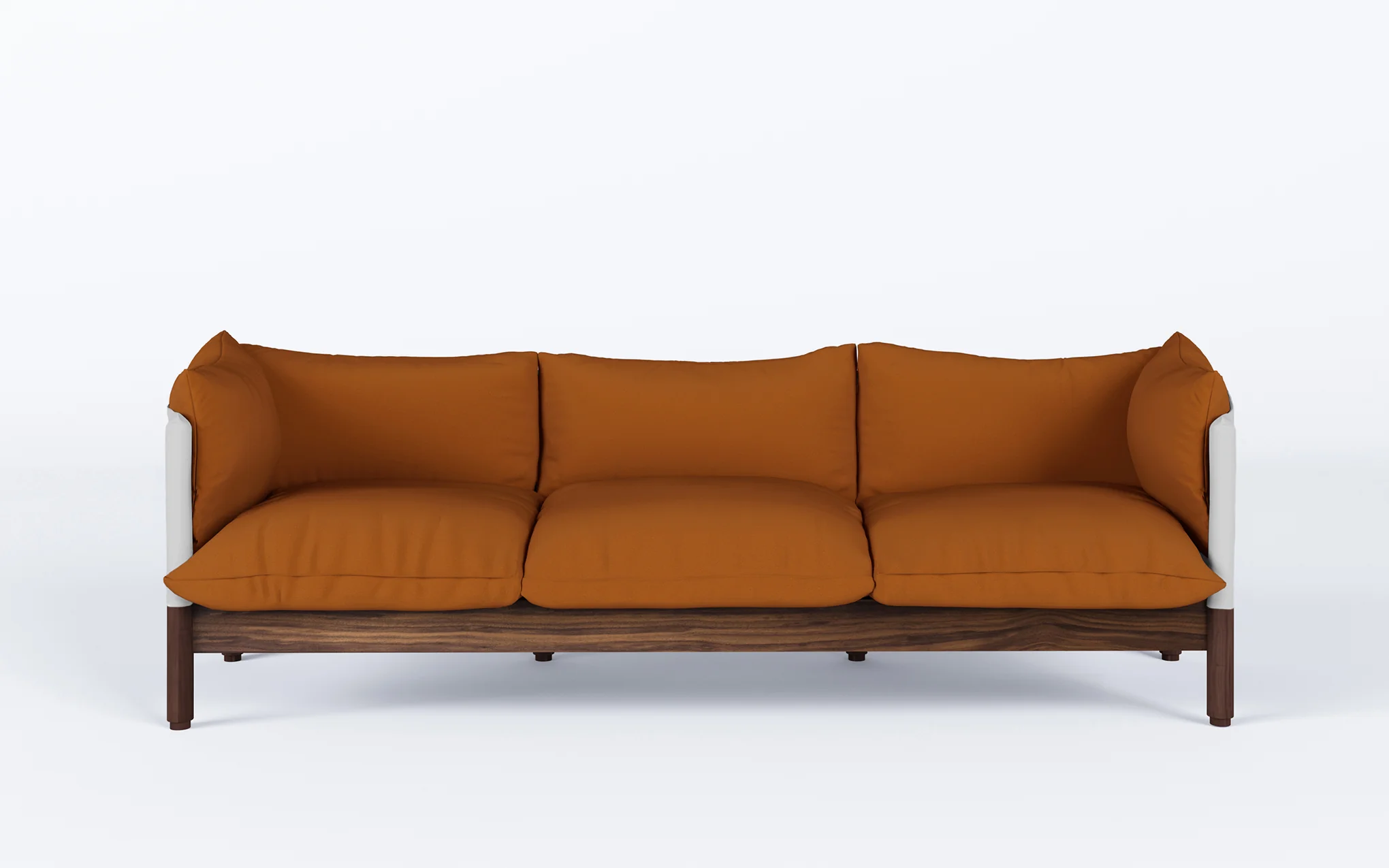 Tepee three seat sofa - walnut, white sling - Image 23