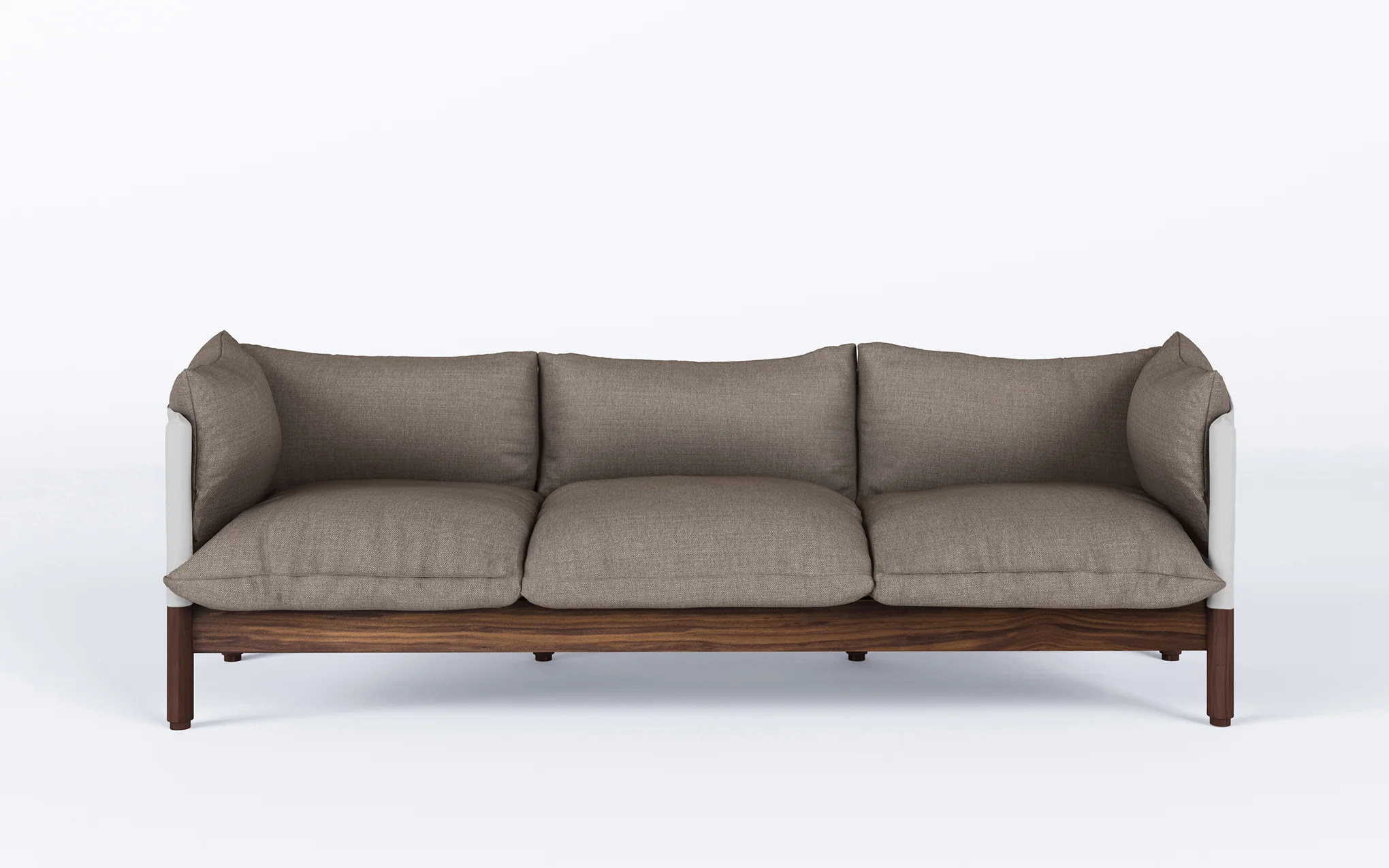 Tepee three seat sofa - walnut, white sling - Image 28