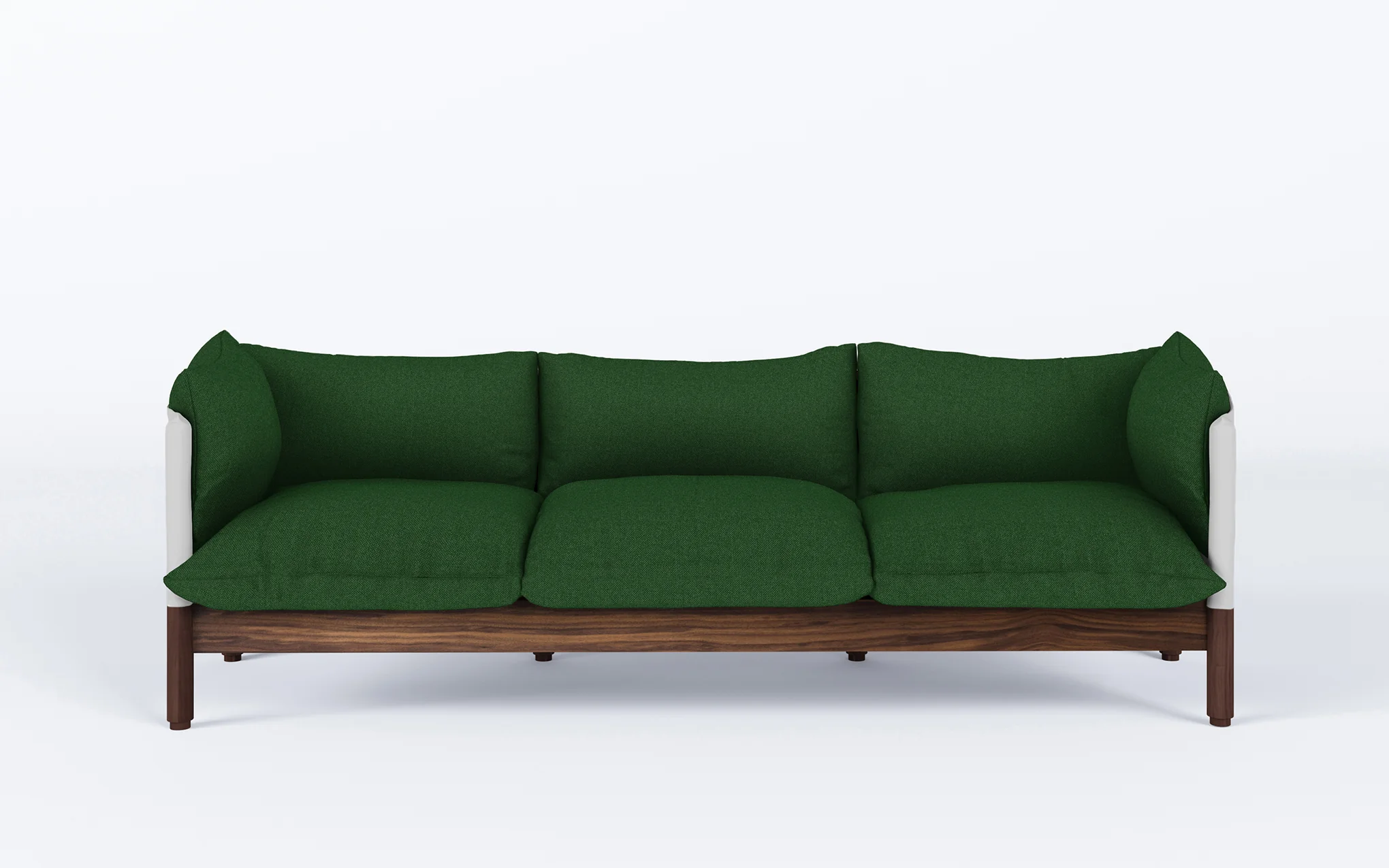 Tepee three seat sofa - walnut, white sling - Image 32
