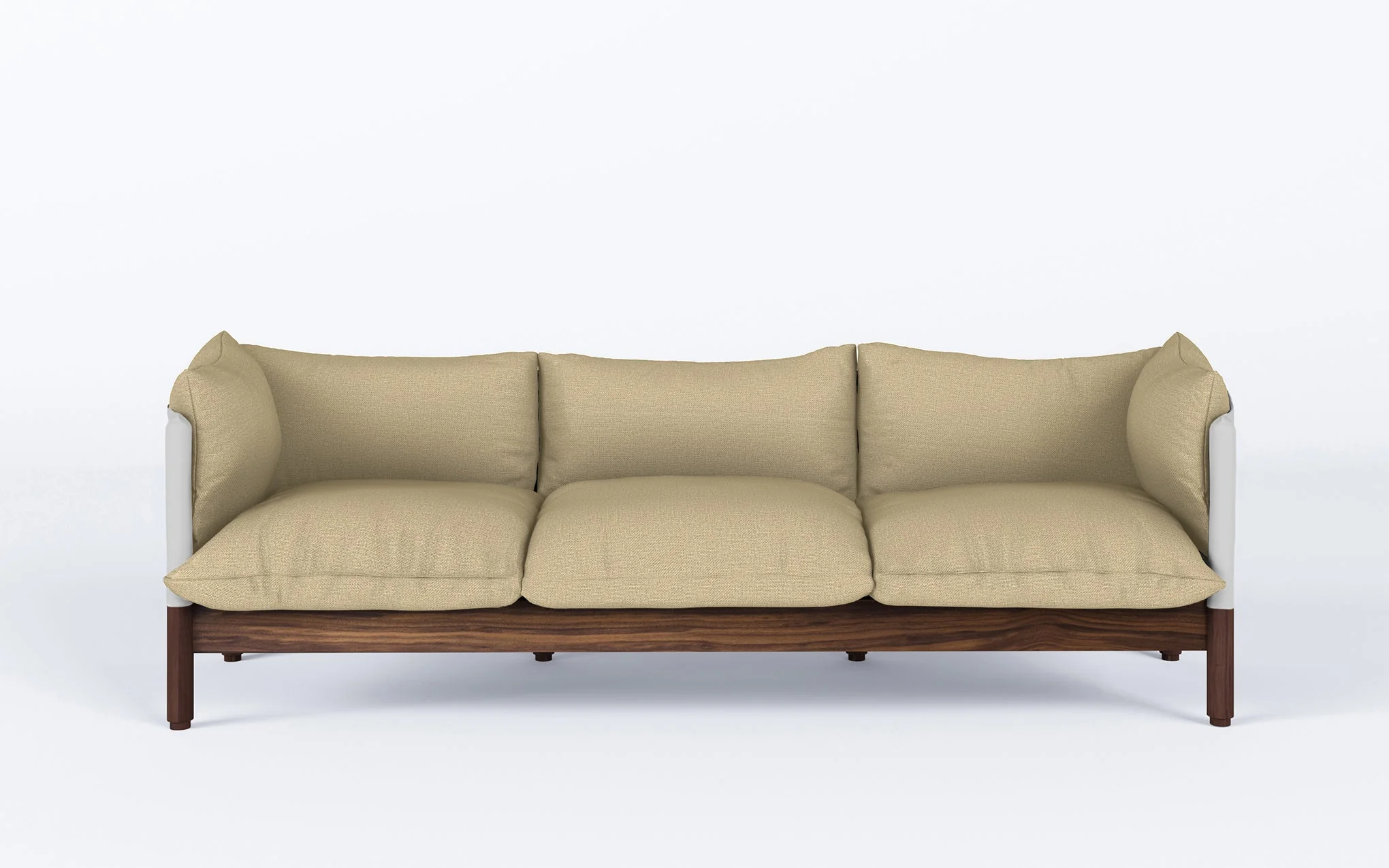 Tepee three seat sofa - walnut, white sling - Image 49