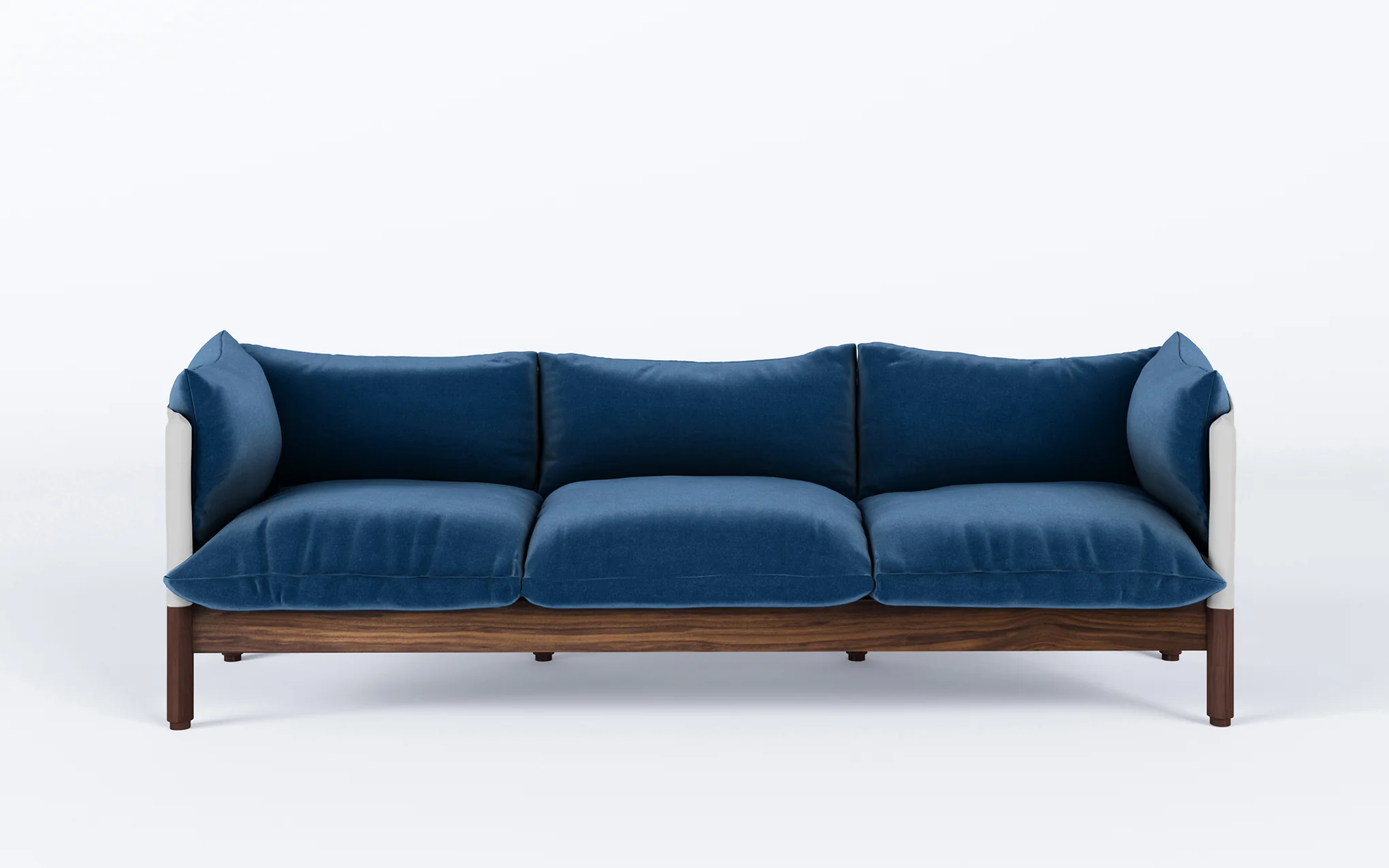 Tepee three seat sofa - walnut, white sling - Image 6