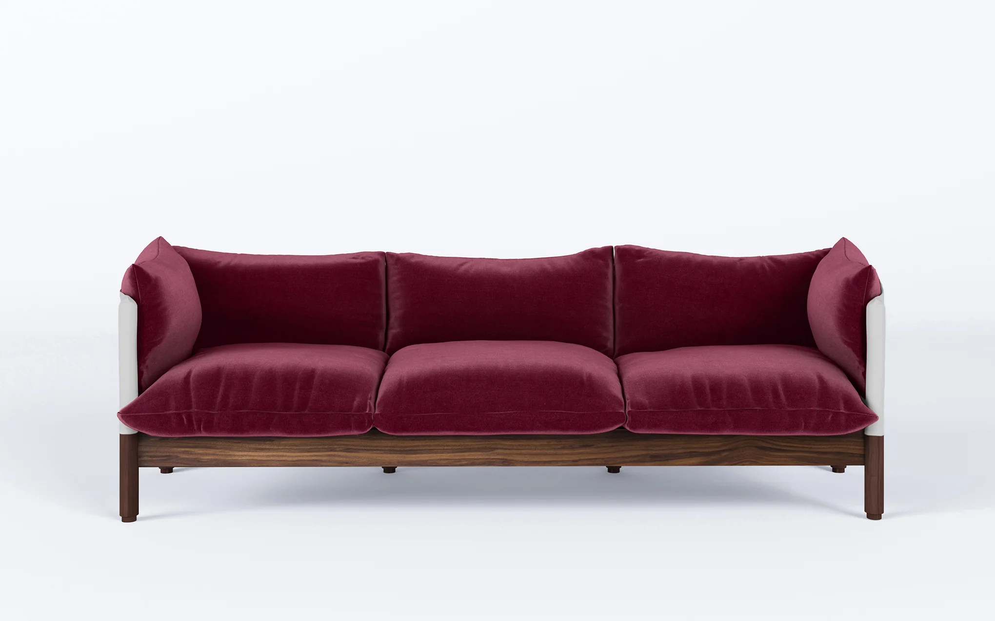 Tepee three seat sofa - walnut, white sling - Image 7